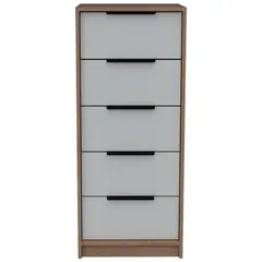 BYLMO - Cómoda Kaia Plus Miel Y Blanco 45Cm Con Cinco Cajones