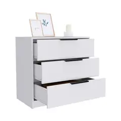 BYLMO - Cómoda Kaia Blanco 70cm con Tres Cajones