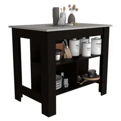 BYLMO - Mueble Auxiliar de Cocina Cala Ibiza y Wengue 103 cm Con Entrepaños