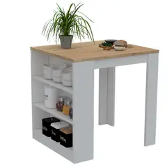 BYLMO - Mueble Auxiliar de Cocina Tanna Duna y Blanco 79 cm Con Entrepaños