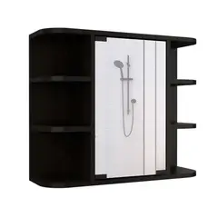 BYLMO - Gabinete Milan Wengue 60 cm Con Espejo y Entrepaños