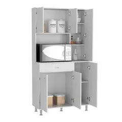 BYLMO - Alacena Delia Plus 35X90X169Cm 6 Puertas 1 Cajón Blanco