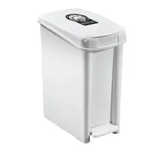 RIMAX - Caneca Plástica 10L Blanco Aprovechable Con Pedal