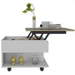 BYLMO - Mesa Luanda Duna y Blanco 55cm Transformable