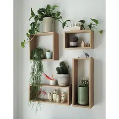 BYLMO - Set x4 Repisas Boho Pino 45cm Rectangulares