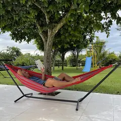 undefined - Set Hamaca Con Base Portátil Verde 270 X 75 Cm