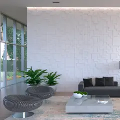 GENERICO - Pared Concreto Arquitectonico (38x38 19x19 19x9.5 9.5x9.5 Cm) Blanco Lienzo Iluminati Cajax0.43m2