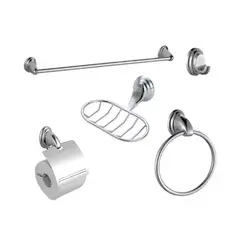 CCOL - Accesorio 5 Piezas Eco Zamak Base Oval Cromo Brillante