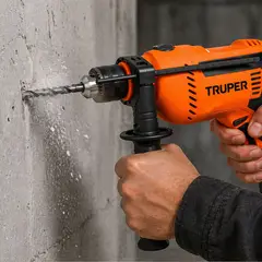 TRUPER - Taladro Percutor Eléctrico 1/2 Pulgada Reversible 650 W 3100 RPM con Mango de Apoyo