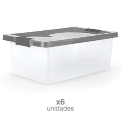 ESTRA - Caja Organizadora con Broches 37L Gris