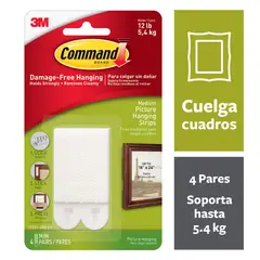 COMMAND - Sujetacuadros Mediana X 4 Pares