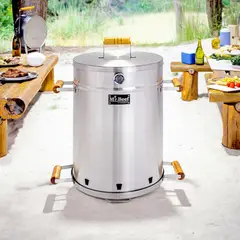 MR BEEF - Barril Asador Acero Inoxidable 304 Quirúrgico Grande 76x45 Cm