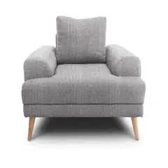 JUST HOME COLLECTION - Poltrona Vittal Pers 1 Puesto Gris Claro Sin Patas Hc