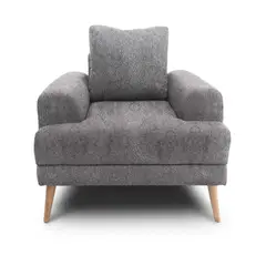 JUST HOME COLLECTION - Poltrona Boreal Pers 1 Puesto Gris Graffito Sin Patas Hc