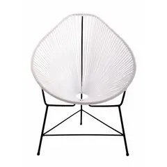 VALENTE - Silla Exterior 1 Pieza Metal Fibra Sintética Petunia Blanco