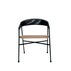 VALENTE - Silla Exterior 1 Pieza Fibra Sintética Errante Negro/Beige