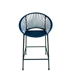 VALENTE - Silla Barra Exterior 1 Pieza Metal Carlota Azul Oscuro