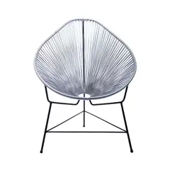 VALENTE - Silla Exterior 1 Pieza Metal Fibra Sintética Petunia Gris