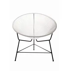 VALENTE - Silla Exterior 1 Pieza Metal Fibra Sintética Fabiola Blanco
