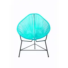 VALENTE - Silla Exterior 1 Pieza Metal Fibra Sintética Petunia Celeste