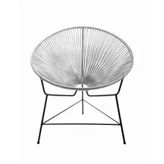 VALENTE - Silla Exterior 1 Pieza Metal Fibra Sintética Fabiola Gris