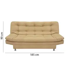 INDUSTRIAL BASESTILOS - Sofá Cama Moltochic 3 Posiciones Anti Rasguño Beige Patas Acero