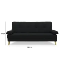 INDUSTRIAL BASESTILOS - Sofá Cama Ferrati Poliéster Negro Patas Madera