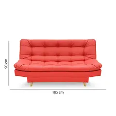 INDUSTRIAL BASESTILOS - Sofá Cama Moltochic 3 Posiciones Anti Rasguño Rojo Patas de Madera