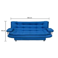 INDUSTRIAL BASESTILOS - Sofá Cama 3 Posiciones con Brazos. Damasco Anti Rasguños Azul