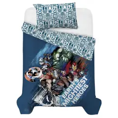 MARVEL - Comforter Sencillo/Semidoble Microfibra Avengers Heroes