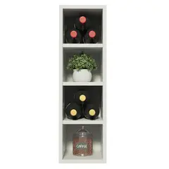MADESA - Alacena Porta Botellas 4 Nichos 20 cm - Blanco