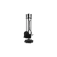 GENERICO - Juego de Herramientas para Chimenea Acero 5 Piezas con Soporte Simple Spaces