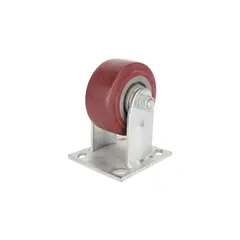 PROSOURCE - Rueda Fija con Rueda de Poliuretano Gris y Estructura de Acero