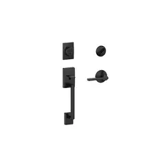 SCHLAGE - Manija de Puerta con Cerradura Mecánica y Acabado Negro Mate