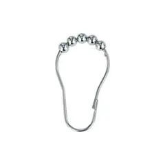 GENERICO - Ganchos Para Cortina De Baño Simple Spaces Cromados Con Rodamiento Suave