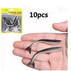 GENERICO - Señuelos De Silicona Para Pesca Realistas 8 Cm X 10 Unidades