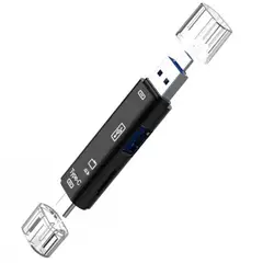 GENERICO - Adaptador Micro Usb Tipo C Micro SD Celular Otg Tf 5 En 1