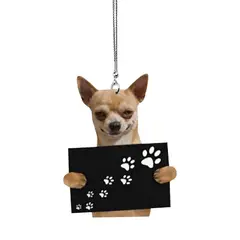 PERDURAL - Adorno Colgante de Perro Razas Mascotas Espejo Retrovisor 3d Chihuahua