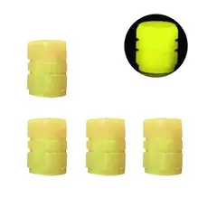 PERDURAL - Tapa Válvula Fosforescente Fluorescente Efecto Luz Carro X2 Amarillo