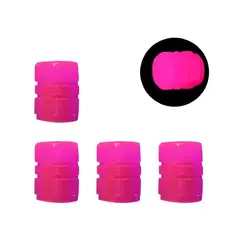PERDURAL - Tapa Válvula Fosforescente Fluorescente Efecto Luz Carro X2 Rosado