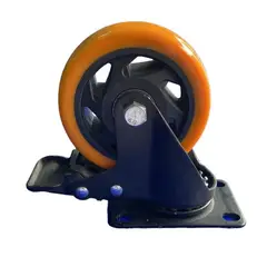 RODAMEX - Rodachina Pvc Naranja Giratoria Con Freno 4"