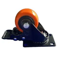 RODAMEX - Rodachina Pvc Naranja Giratoria Con Freno 2"