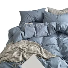 MY HOME STORE - Duvet Bicolor Azul Gris Semidoble