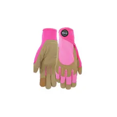 MIR - Guantes Miracle-Gro para Mujer en Cuero Sintético Rosa con Pulgar Reforzado