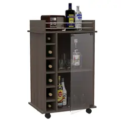 BYLMO - Bar Dukat Roble Gris 55 cm con Puerta de Vidrio