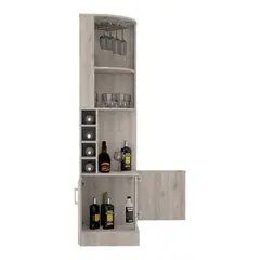 BYLMO - Bar Esquinero Syrah Ceniza 46 cm con Dos Puertas