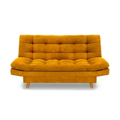 INDUSTRIAL BASESTILOS - Sofá Cama Moltochic 3 Posiciones C/b Anti Rasguño Mostaza Patas Madera