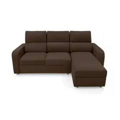 HOGAR VENECIA - Sofá en L Bethel Tela 95x210x155 Chocolate