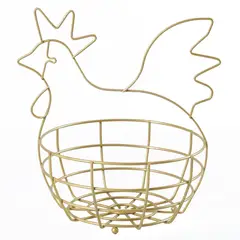 REJIPLAS - Canasta Huevos Gallina Pintado Dorado