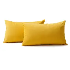 BANZAY - Kit X2 Funda para Cojín Almohada Tela 70x50 - Amarillo